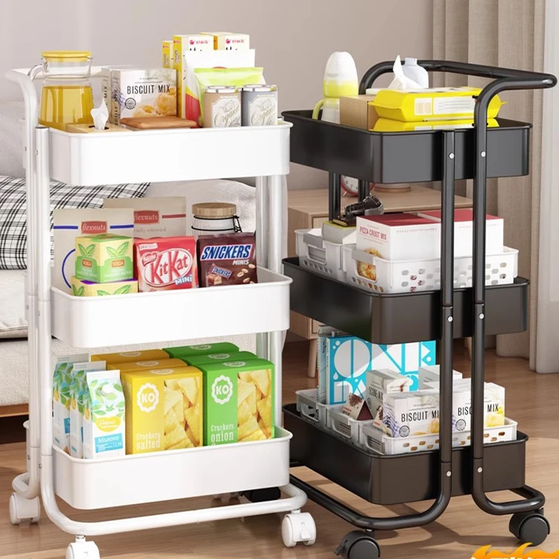 

Trolley Storage Rack Kitchen Floor To Ceiling Multi Story Bathroom Bathroom Mobile Wheels Storage Rack Salon Furniture