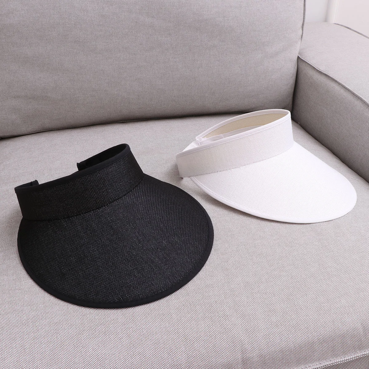

Sun Visor Hats Uv Protection Wide Brim Cap Adjustable Lightweight Outdoor Sports Hat Comfortable Strap Black Visor Cap