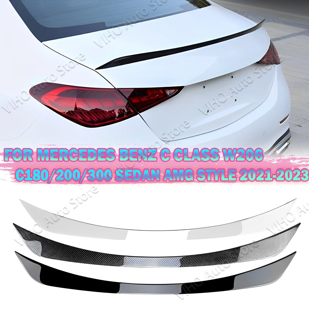 For Mercedes Benz C-Class W206 Car Rear Trunk Spoiler Wing C200 C260 C300 C43 C63 AMG Glossy Roof Spoiler Wing Kit Tuning