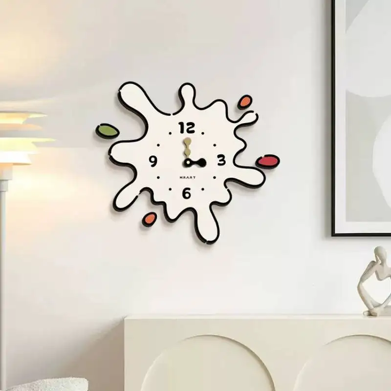 Elegant Large Design Wall Clock Roman Rechargeable Quartz Aesthetic Led Wall Clock Office Bathroom Zegar Scienny Home Decor