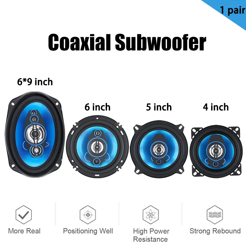 1 paire de haut-parleurs de voiture HiFi Coaxial caisson de basses universel automobile Audio musique gamme complète fréquence voiture haut-parleurs stéréo Modification