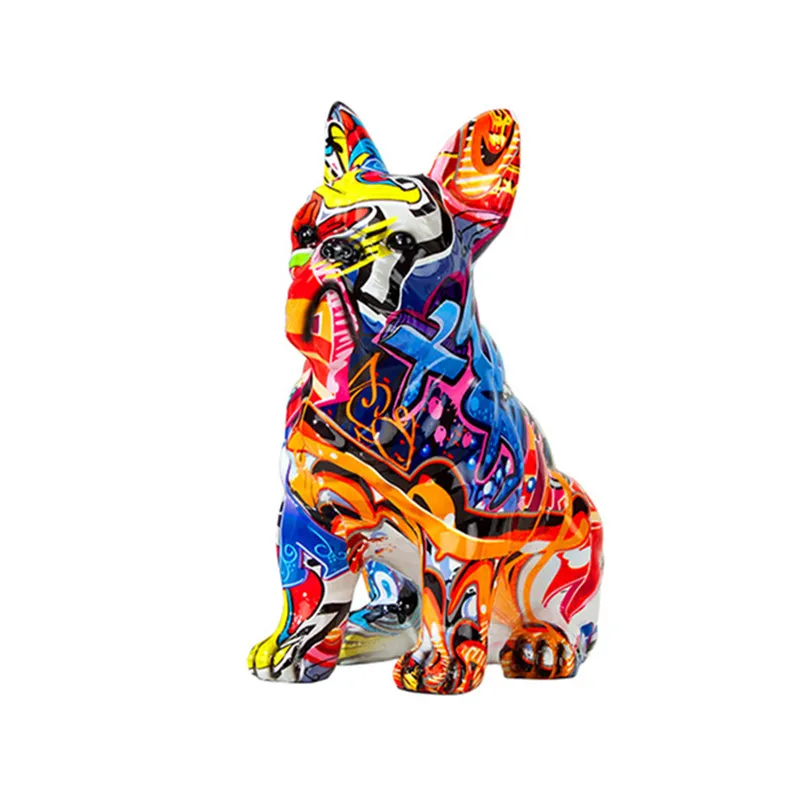 

Creative colorful dog ornaments home porch office desktop decorations resin crafts decoration gifts wholesale