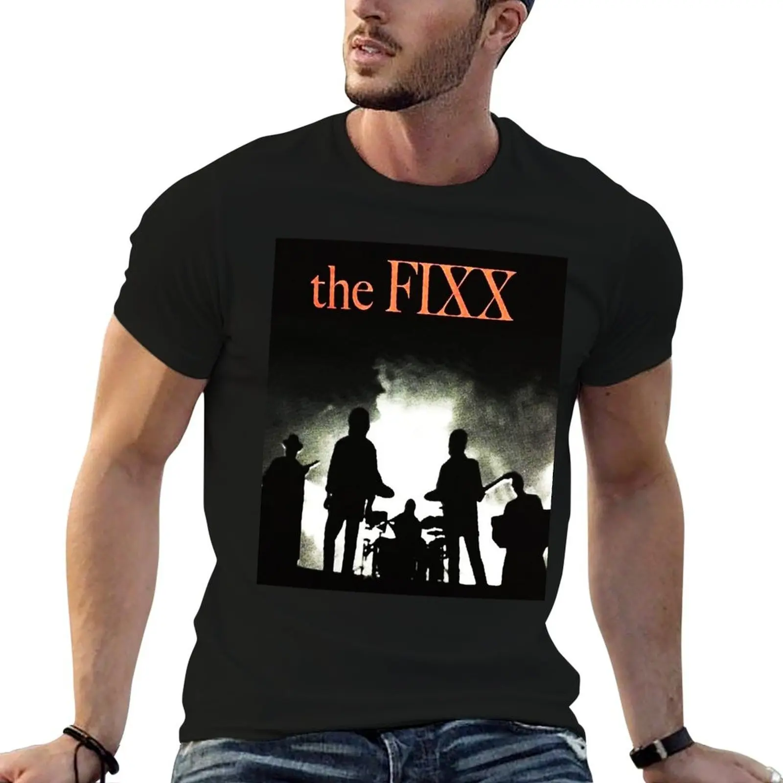 Футболка с изображением популярной группы The Fixx, повседневная свободная футболка для ежедневной носки.