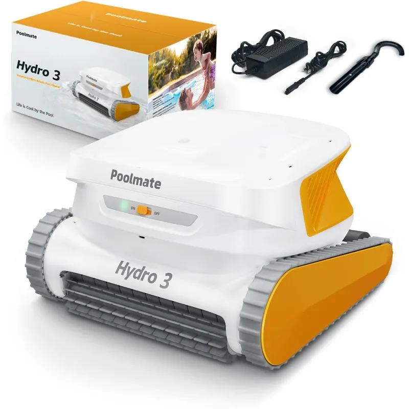 

Робот-пылесос для бассейна Hydro3 2025 для подземных/надземных бассейнов, беспроводной пылесос для бассейна мощностью 150 Вт, время работы макс. 200 минут, основание фильтра 4,1 л.
