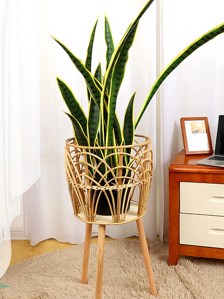 

Rattan Mid Century Plant Stand For Indoor Plants Modern Plant Table Tall Plant Holder Plant Pot Shelf Flower Rack For Decoration