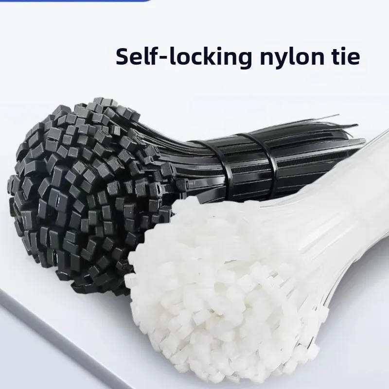 High Quality Nylon Plastic Self Locking Tightening Cable Ties Bundling Straps for Wire Management in Black and White Colors