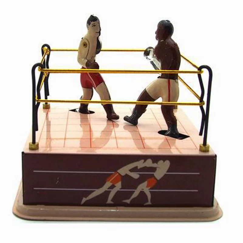 AT63-Clockwork Boxing Toy Nostalgic Themed Boxing Ring Toy Decoration Retro Collectible