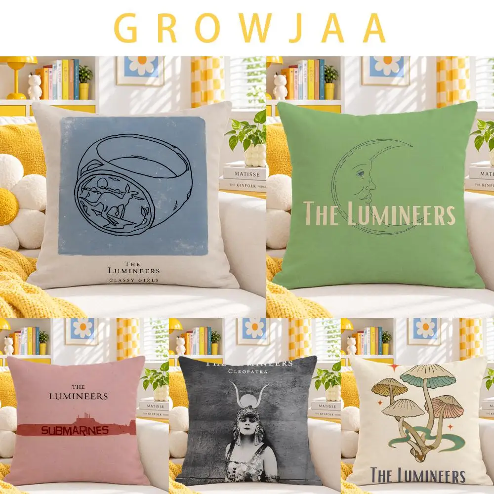 band The Lumineers Cushion Cover Throw Pillow Short Plush Fresh Bright Cushion for Bedroom Sofa Ornament Present Gift