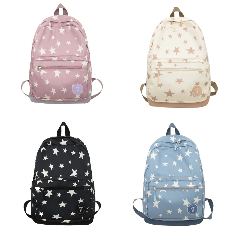 2023 NEW Double Strap Shoulder Bag Girl Student Teen Backpack School Bag Rucksack Travel Pack Star Print Trendy Book Bag