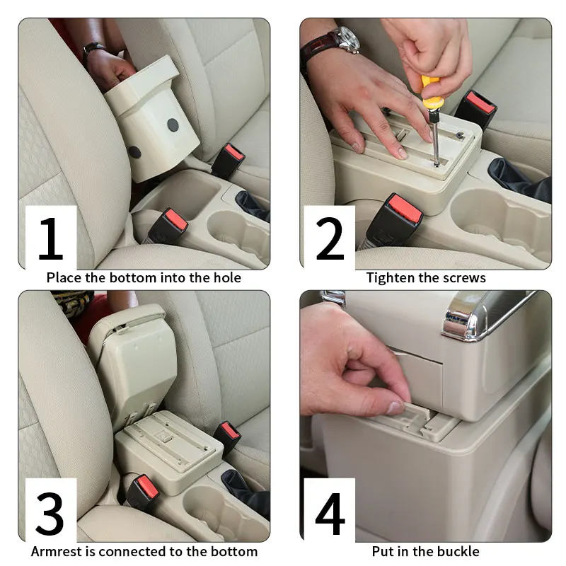 Reposabrazos para Ford Fiesta MK7, caja de almacenamiento de fácil instalación, 2009-2017