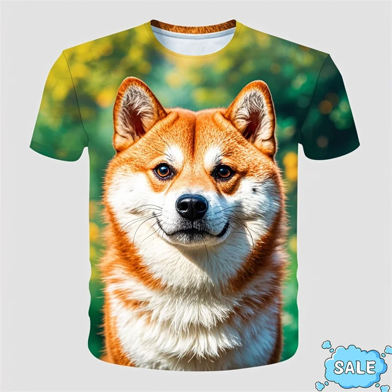 New Vintage 3D Cute Doge Cheems Printed T Shirt Shiba Inu Graphic Tee Shirts Unisex Funny Streetwear T-shirts Mens Clothing Tees