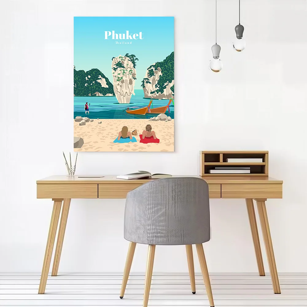Travel to Phuket Canvas Wall Art Poster Custom Photo Print Modern Painting for Fans Gamer Decoration Wand Deko Vintage Decor