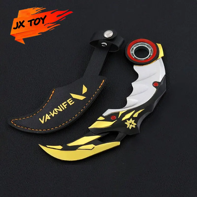 JX TOY 17cm  Valorant Championships Karambit Rotatable Knife Alloy Model Melee Reaver Weapon Outdoor Training Knives Toys Boys