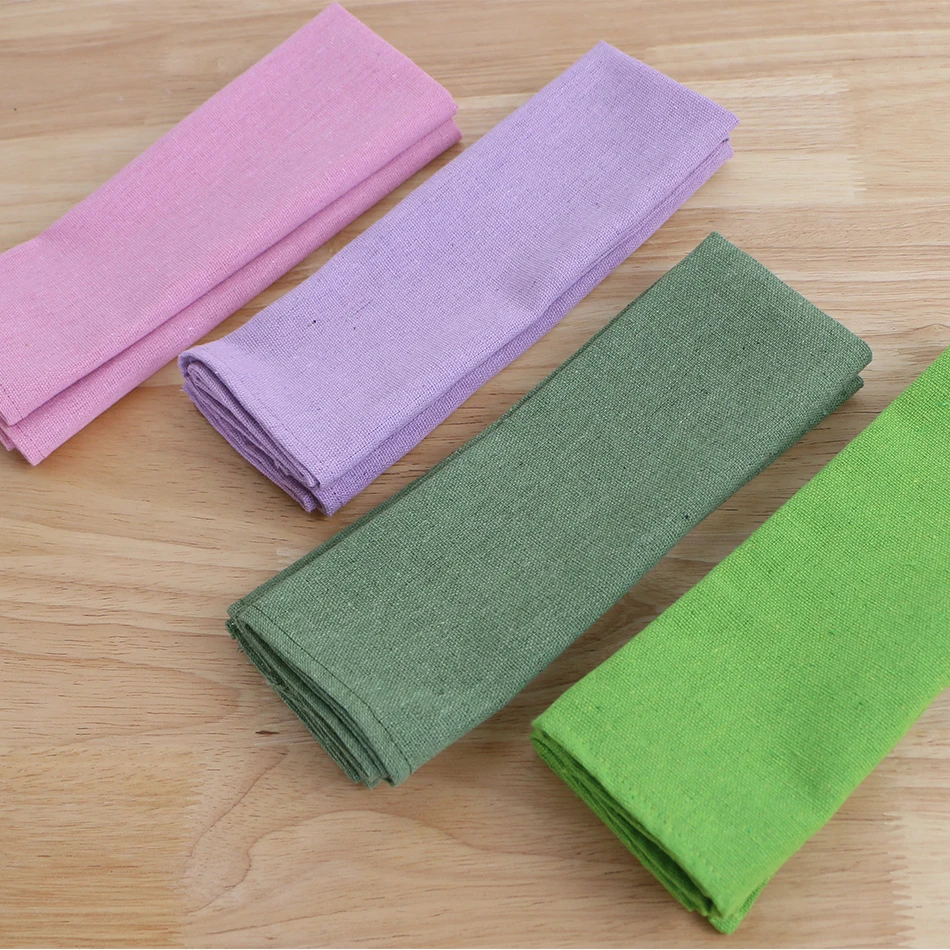 4PCS 40x40cm Colorful Durable Square Cloth Napkin,Reusable Fabric Placemat,for Kitchen Dining Table,Hotel Restaurant Serving