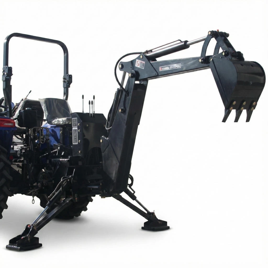 Mounted Towable 4WD Mini Tractor Backhoe Loader with Motor & Pump High Productivity3 Point Farm Machinery