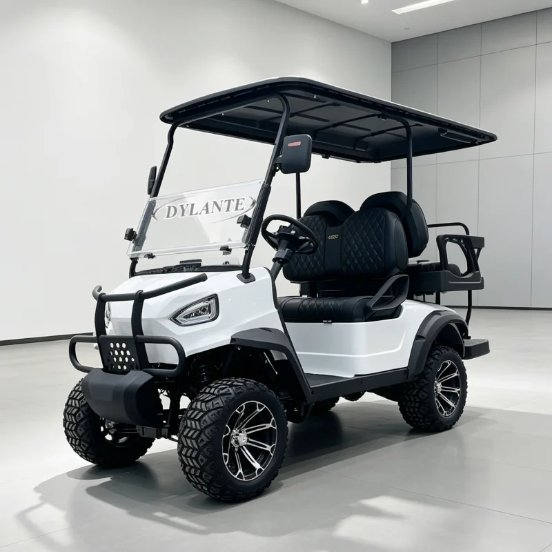 CE Certified 4 Person Electric Golf Cart All Terrain Off Road Vehicle With Canopy And Clear Windshield