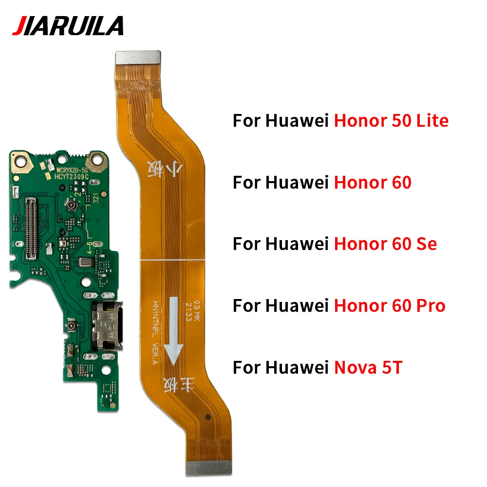 10Pcs Charging Flex Cable For Huawei Honor 50 60 Lite Pro Se Nova 5T USB Charger Port Dock Connector Replacement Parts
