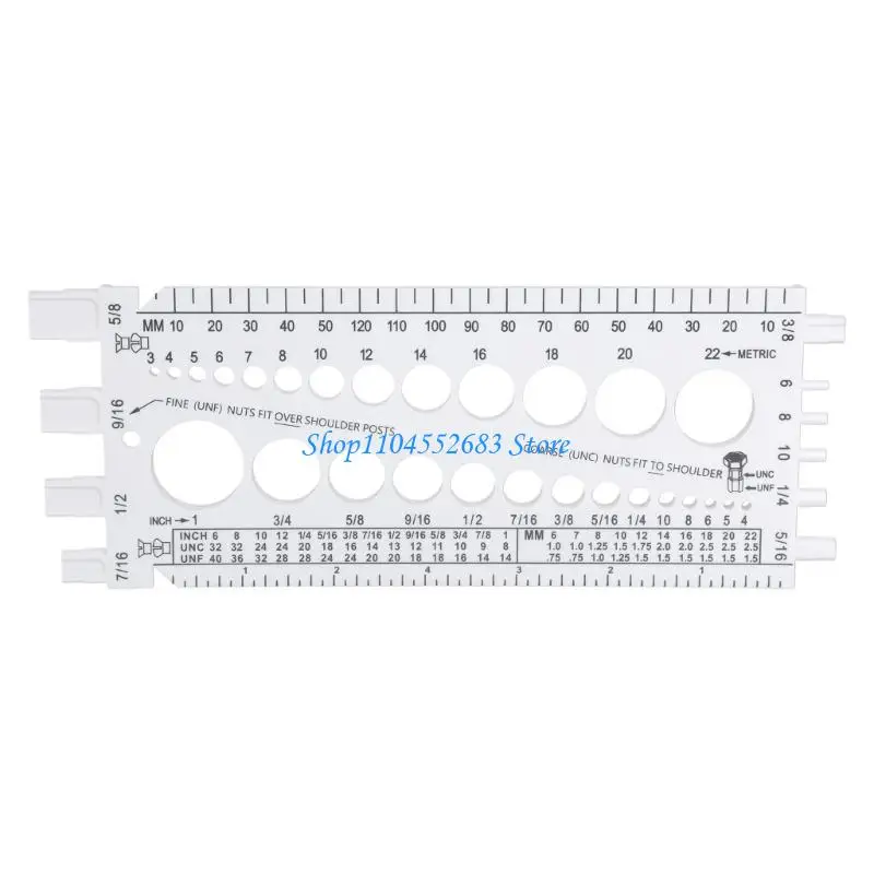 

Y6GD Drill Bit Rack Aluminum Screw Gauge Plate Portable Nut Measure Rule Simple Tool