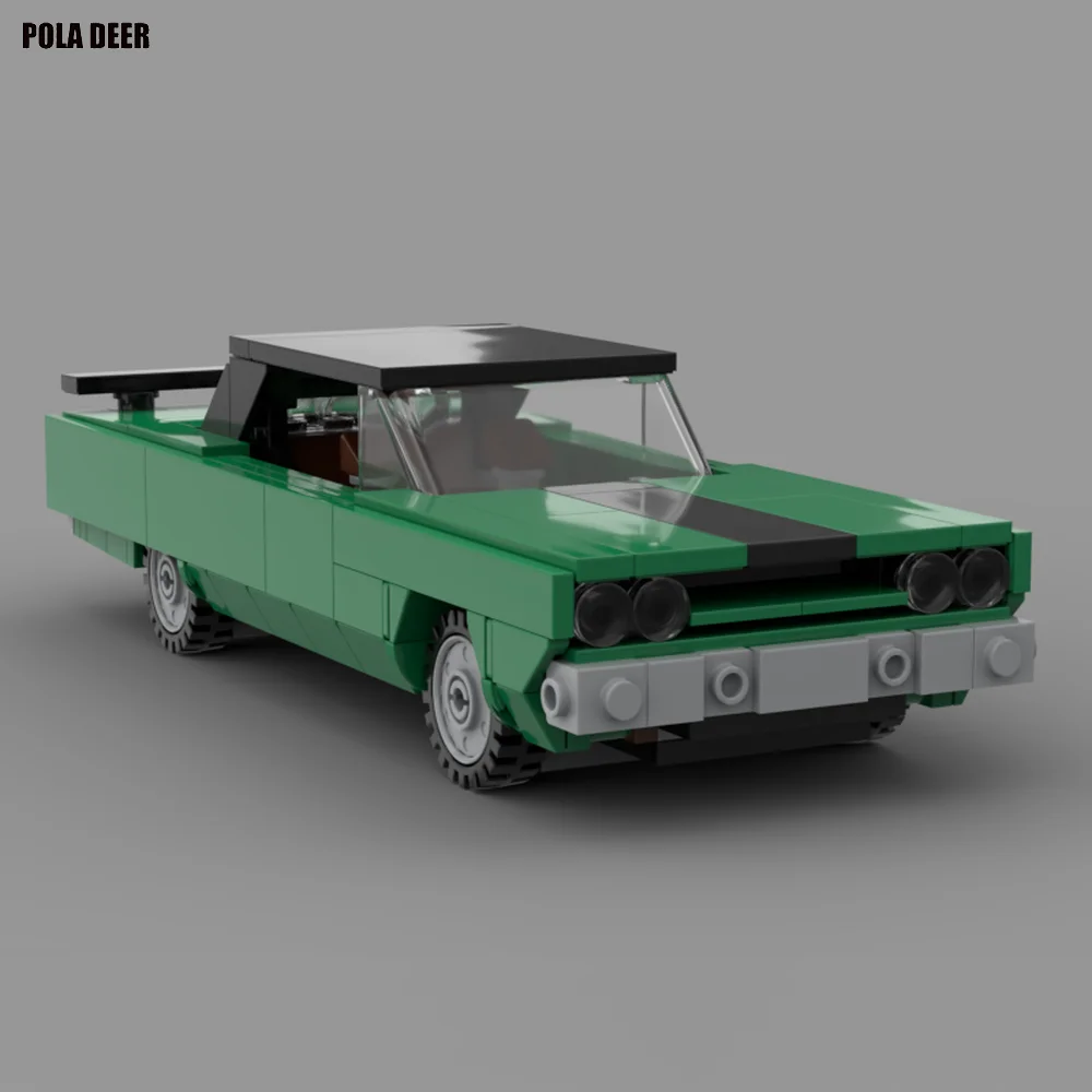 

Poladeer 321pcs Plymouth Roadrunner Sports Car Small Particle Assembly Building Blocks Boy Puzzle Model Toy Holiday Gift