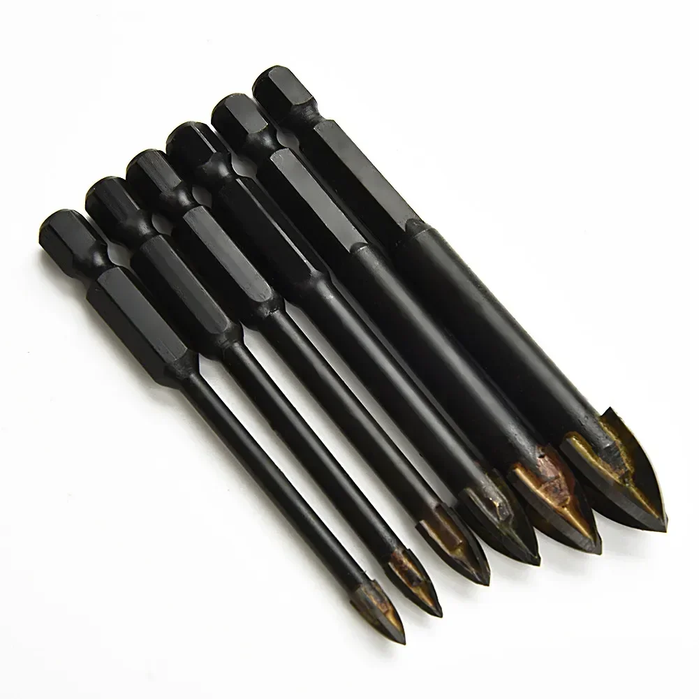 

6Pcs Carbide Glass Tile Drill Bits Set Ceramic Wall Plastic Wood Hole Opener Woodworking Replacement Accessories Tools