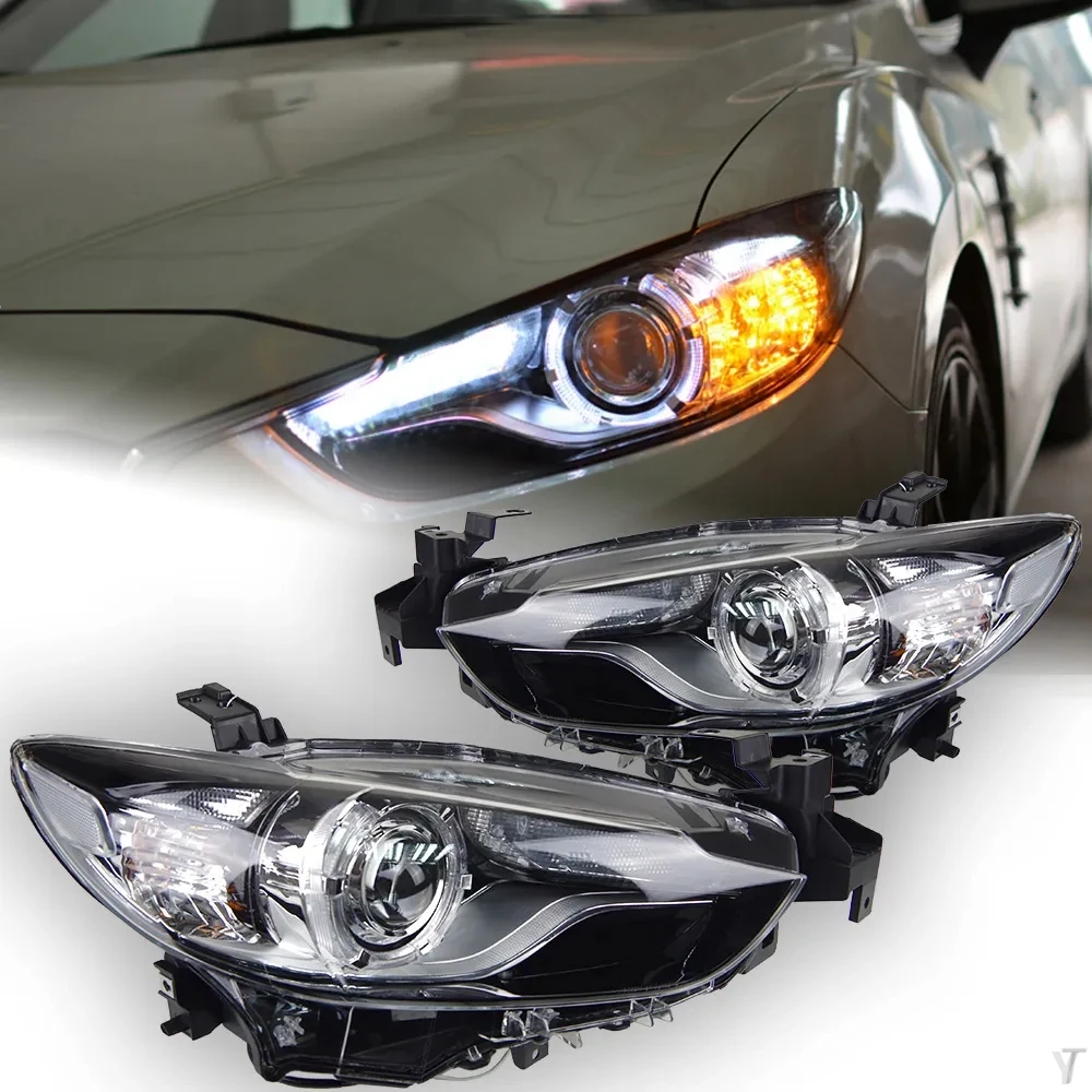 Car Front Headlights for Mazda 6 Headlights 2013-2016 Mazda6 Atenza LED Bulb DRL Hid Head Lamp Bi Xenon Porjector Accessories