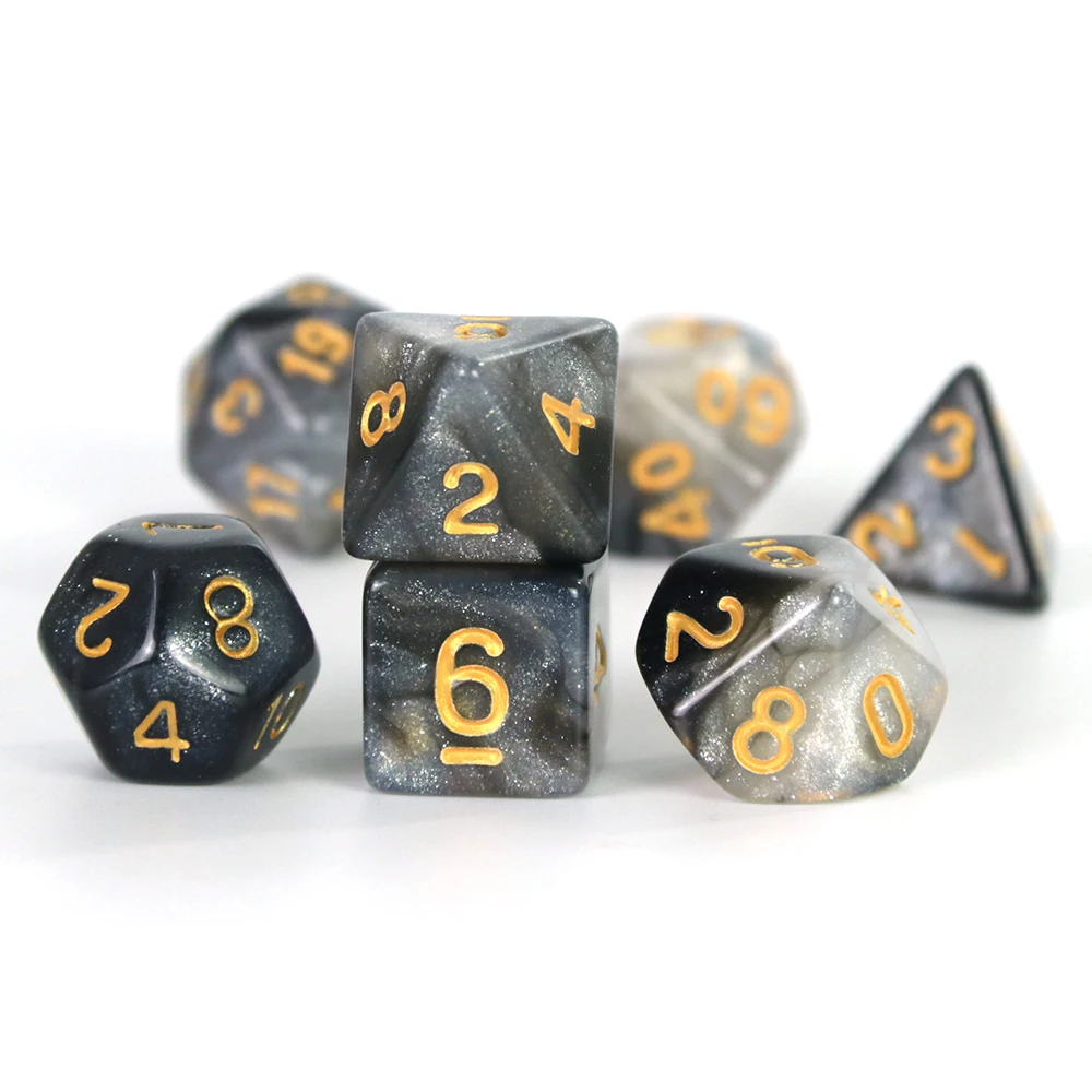 Würfelset, Brettspiele, Rollwürfel, Galaxie-Thema, polyedrisches Würfelset, erstaunlicher bunter Universum-Effekt für DND-Zubehör – Detail 2