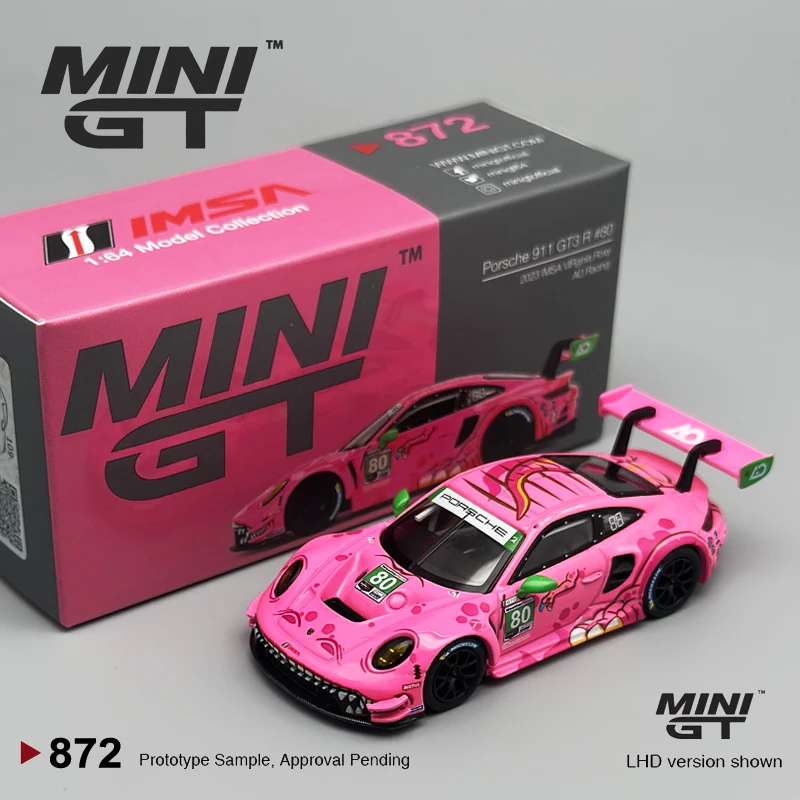 مينيجت 1:64 بورش 911 GT3 R # 80 # 77 AO Racing 2023 IMSA VIRginia Roxy MGT سبيكة سيارة موديل 872 889