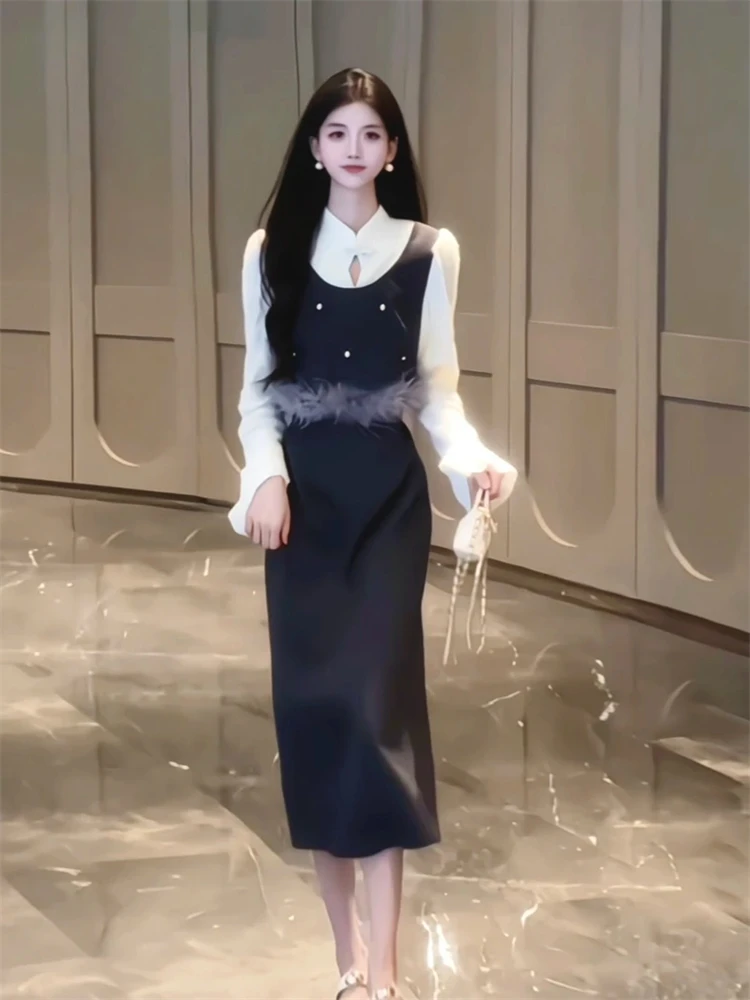 

Elegant Missy Long Dress Lady Style Casual High Waist A-Line Skirt Suitable for Business And Beach Vacation