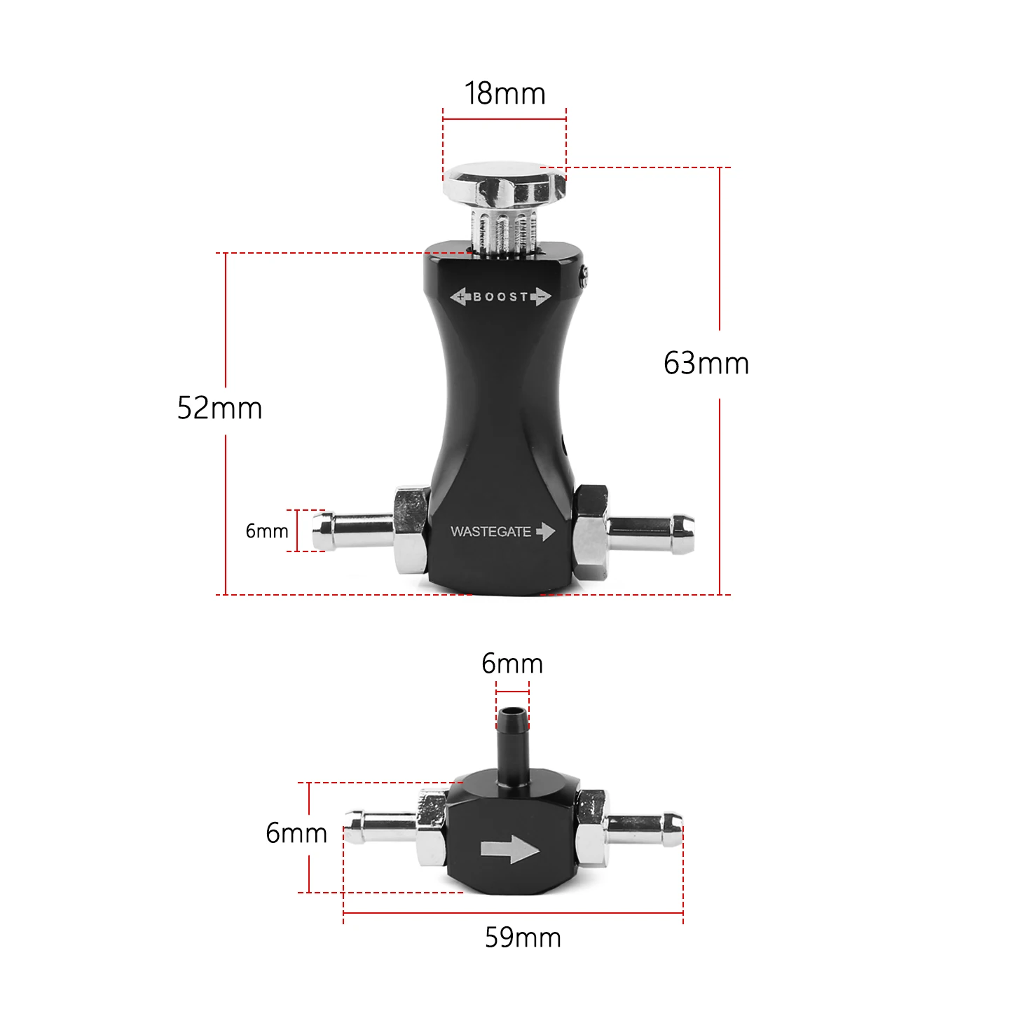Universal Manual Boost Controller Kit - Adjustable Aluminum Boost Tee & Bleed Valve for Turbocharged Car Performance Tuning