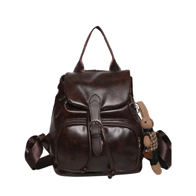 Retro Soft Leather Dual oulder Bag Women's New Faion Mommy  Bapa Trendy Versatile Lightweight Commuting Travel Bo...