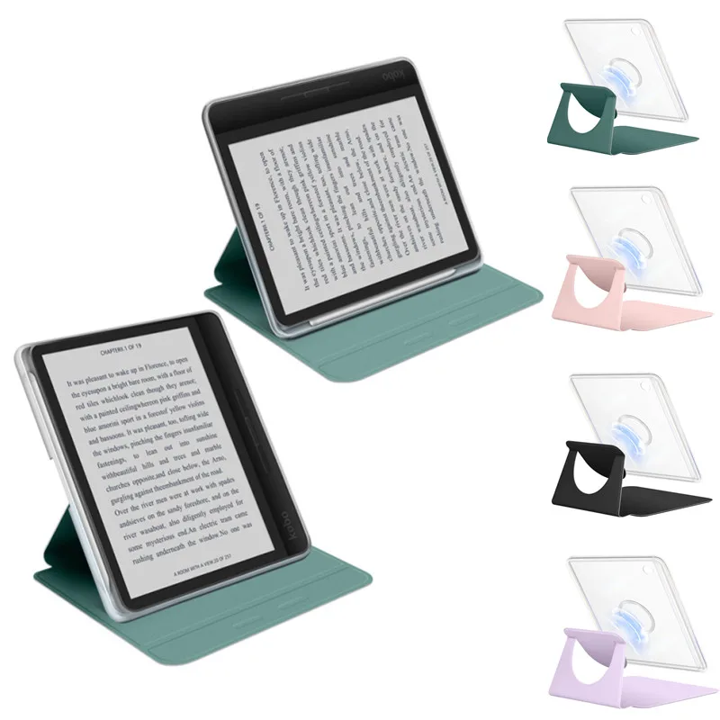 PU Leather Stand Case For Kobo Libra Colour 7'' E‑Reader Built‑in Pen Slot Magnetic Auto Wake Sleep Shockproof Protective Shell