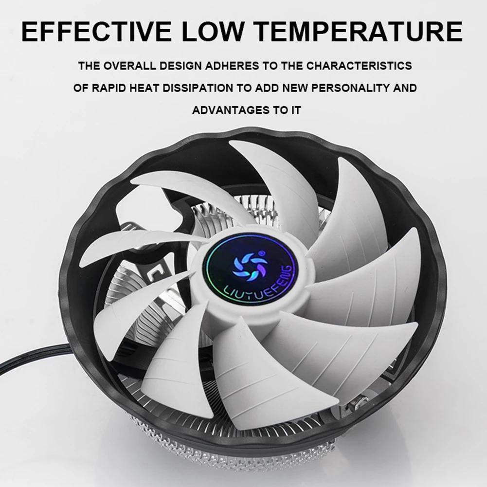 Cooling CPU Cooler Fan 3Pin 1800RPM RGB Silence Radiator for Intel LGA AMD 1151 CPU Cooler Computer Accessories