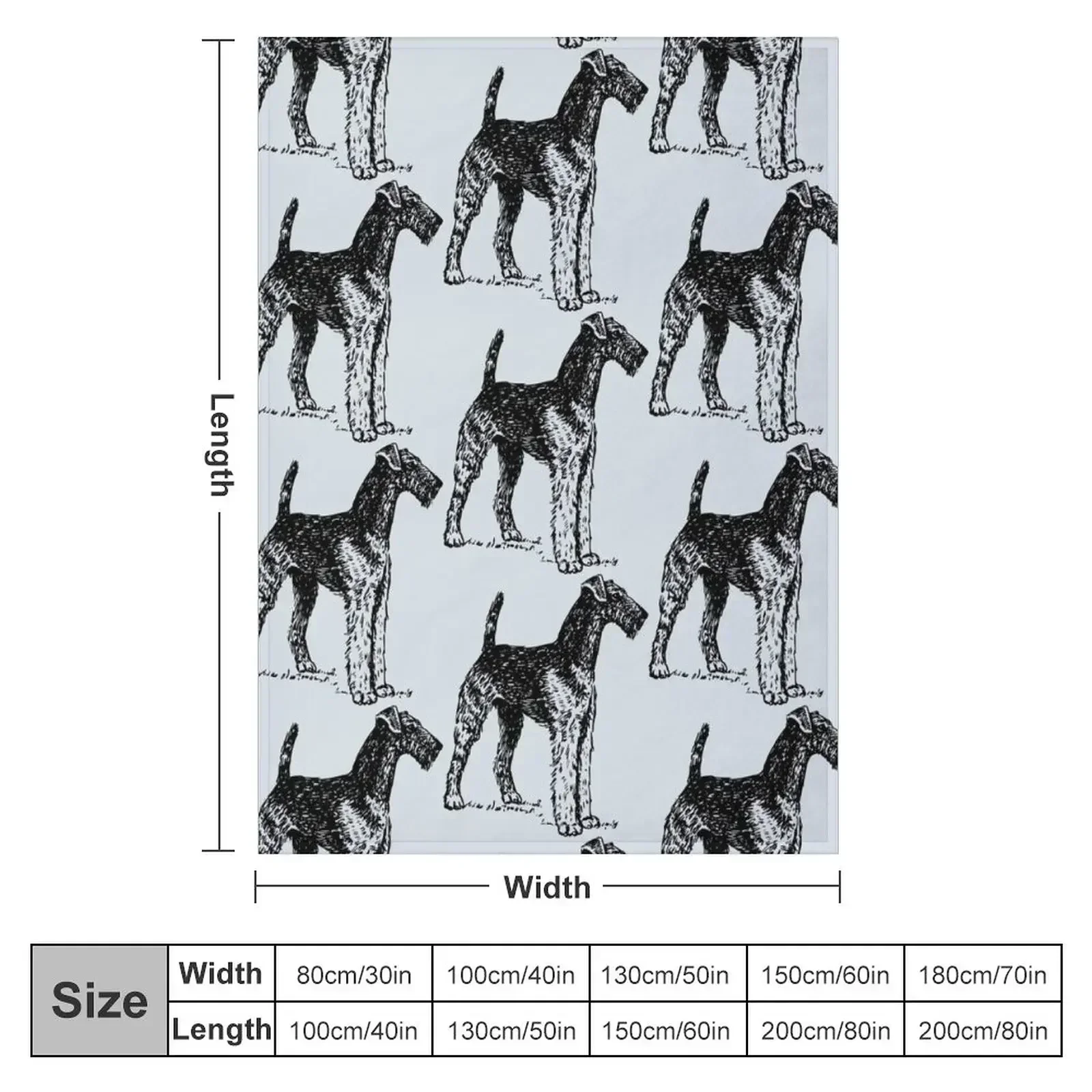 Airedale Terrier Throw Blanket couch cozy soft plush fuzzy picnic outdoor blanket
