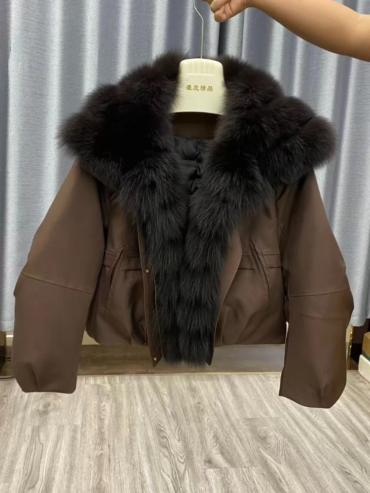 OFTBUY Pelz Jacke Warme Weiße Gans Unten Mantel Frauen Wasserdichte Herbst Winter Feder Echt Fox Pelz Kragen Weibliche Puffer Jacke