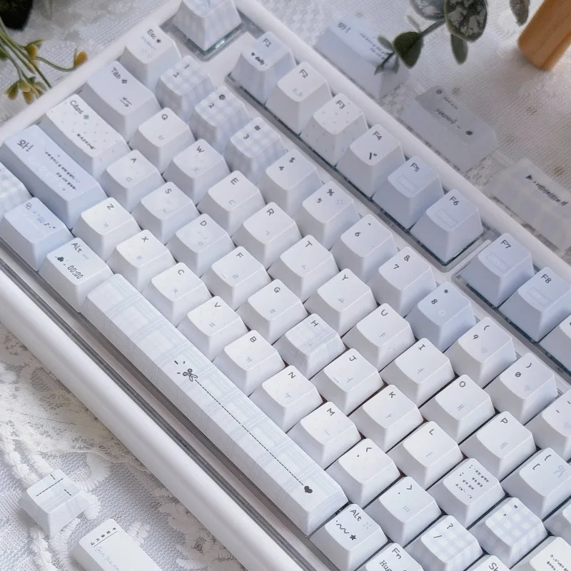 Light Color Theme Keycaps Set Customized PBT Sublimation Cherry Profile Keyboard Cap for Mechanical Keyboard Accessories Gifts