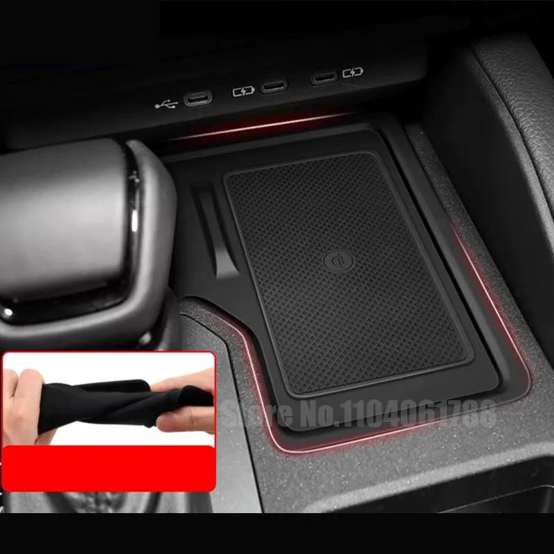 Fit For 2024 Toyota Land Cruiser 250 Prado Cover LC250 Central Control Wireless Charging Silicone Pad Anti-slip Water Cup Holder
