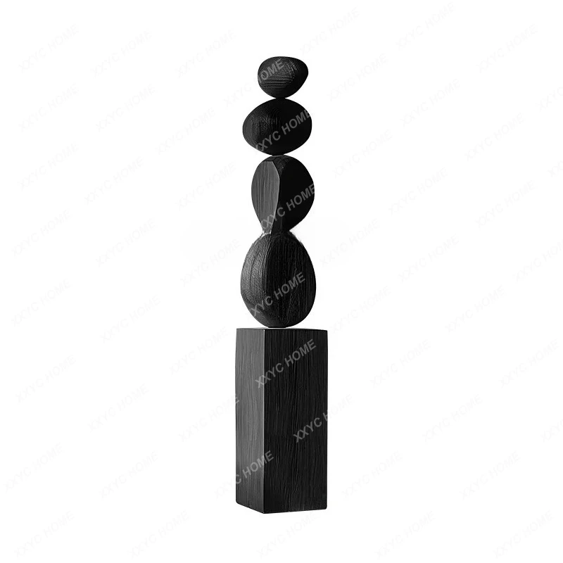 

Floor-to-ceiling large ornament model house living room entrance sculpture artwork wind wood carving art installat