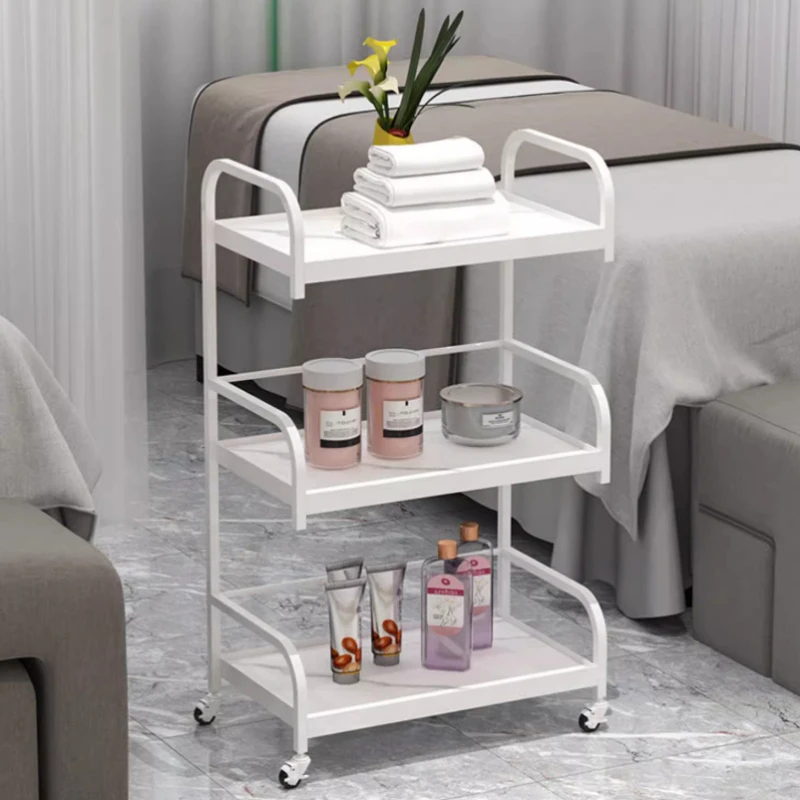 High-End Cosmetologist Trolley, Tattoo Tool Cart, 3-Layer Beauty Trolley, Barbershop Storage Shelf, Durable Organizer