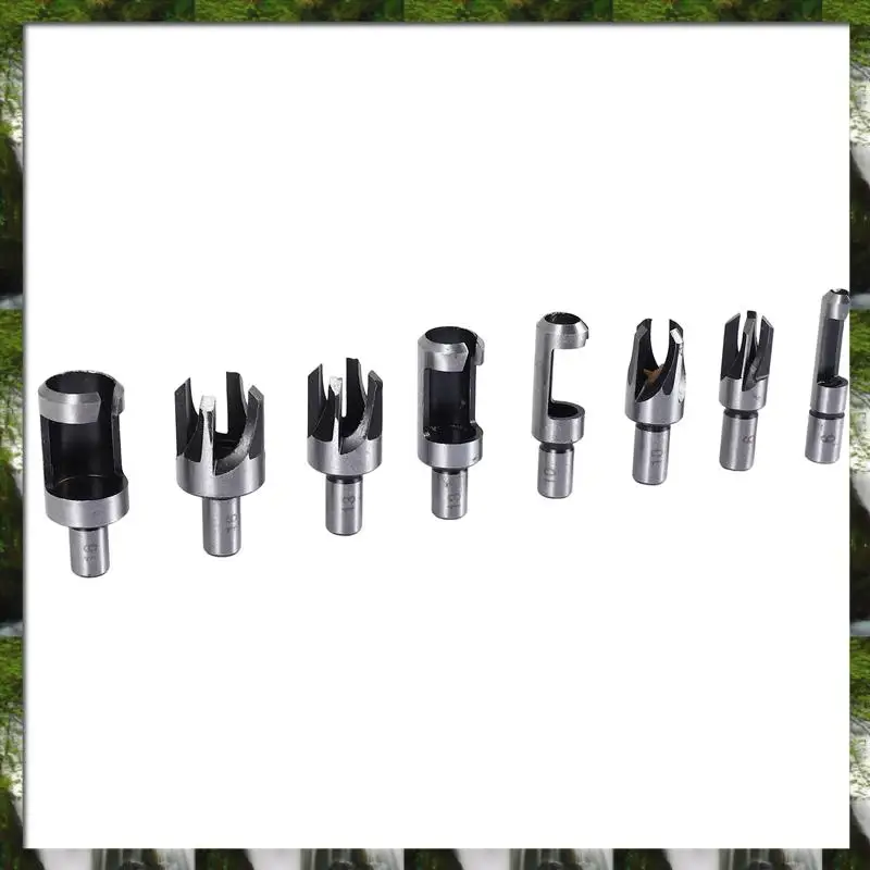 ใหม่ 14 ชิ้นไม้ปลั๊กเครื่องตัด Chamfered Plug เครื่องตัดเจาะ Bits ห้า - Slot Countersink เจาะ 1/4 นิ้ว Hex Spanner ชุดเครื่องมือ
