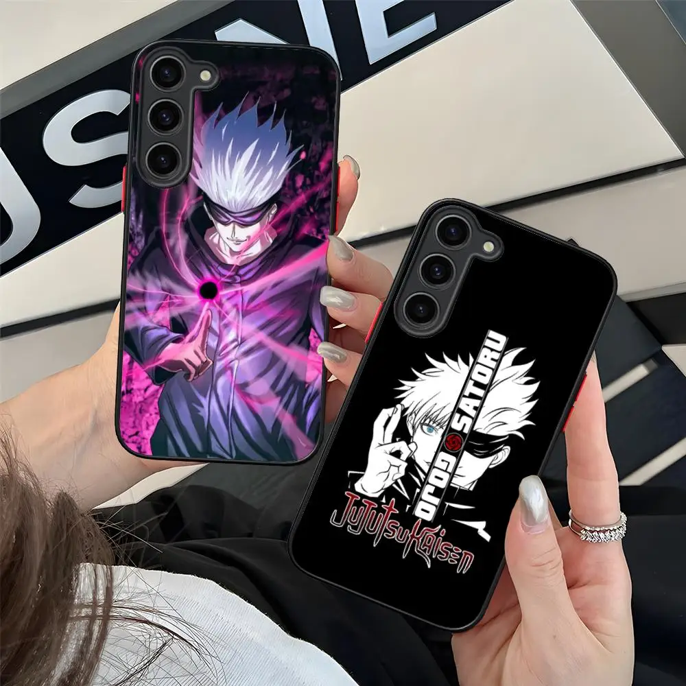 Julongsu kaisen satoru gojo caso de telefone para samsung galaxy s25 s24 s23 s22 s21 plus fe ultra cor silicone capa bonita