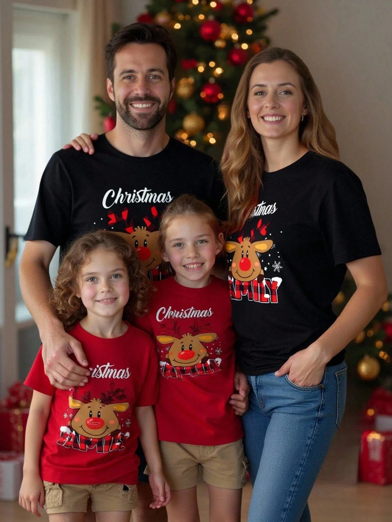 

Мужская стандартная посадка _Merry Christmas_ Slogan Черная футболка с короткими рукавами Рубашка унисекс большого размера Мужская одежда Y2k Женская одежда