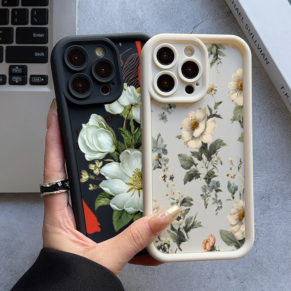 Wild Flowers Phone Case for Oppo Realme C67 C65 C63 C55 C53 C35 C33 C31 C21 C20 12 11 8i Pro Plus 4G 5G Soft Ladder Lens Cover - view 2