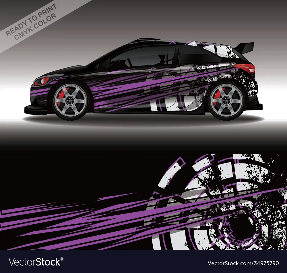 Pink Racing Car Graphic Decal Full Body Racing Vinyl Wrap Car Full Wrap Sticker Decorative Car Decal Length 400cm Width 100cm