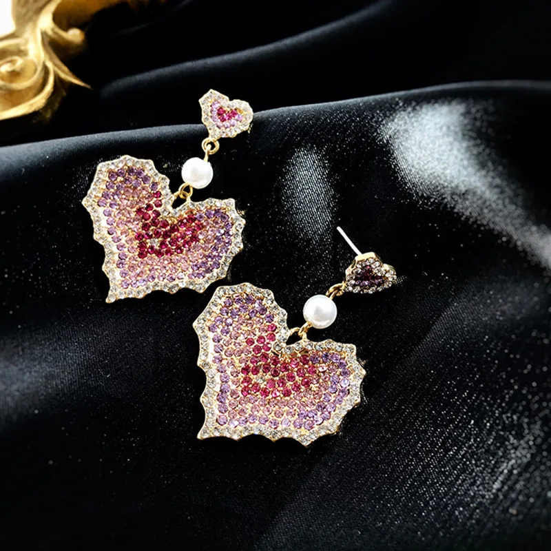 New Color Size Love Earrings Web Celebrity Temperament Web Celebrity Earrings Female Ins Exaggerated Earrings Female