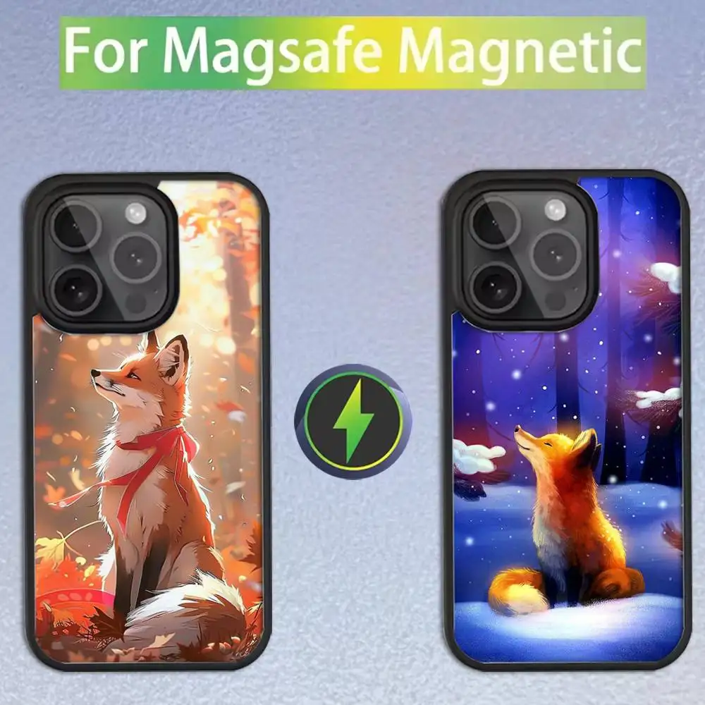 

Cute Fox Cartoon Phone Case For iPhone 16,15,14,13,12,11,Pro,Max,Plus,Mini,SE Magsafe Magnetic Wireless Charging