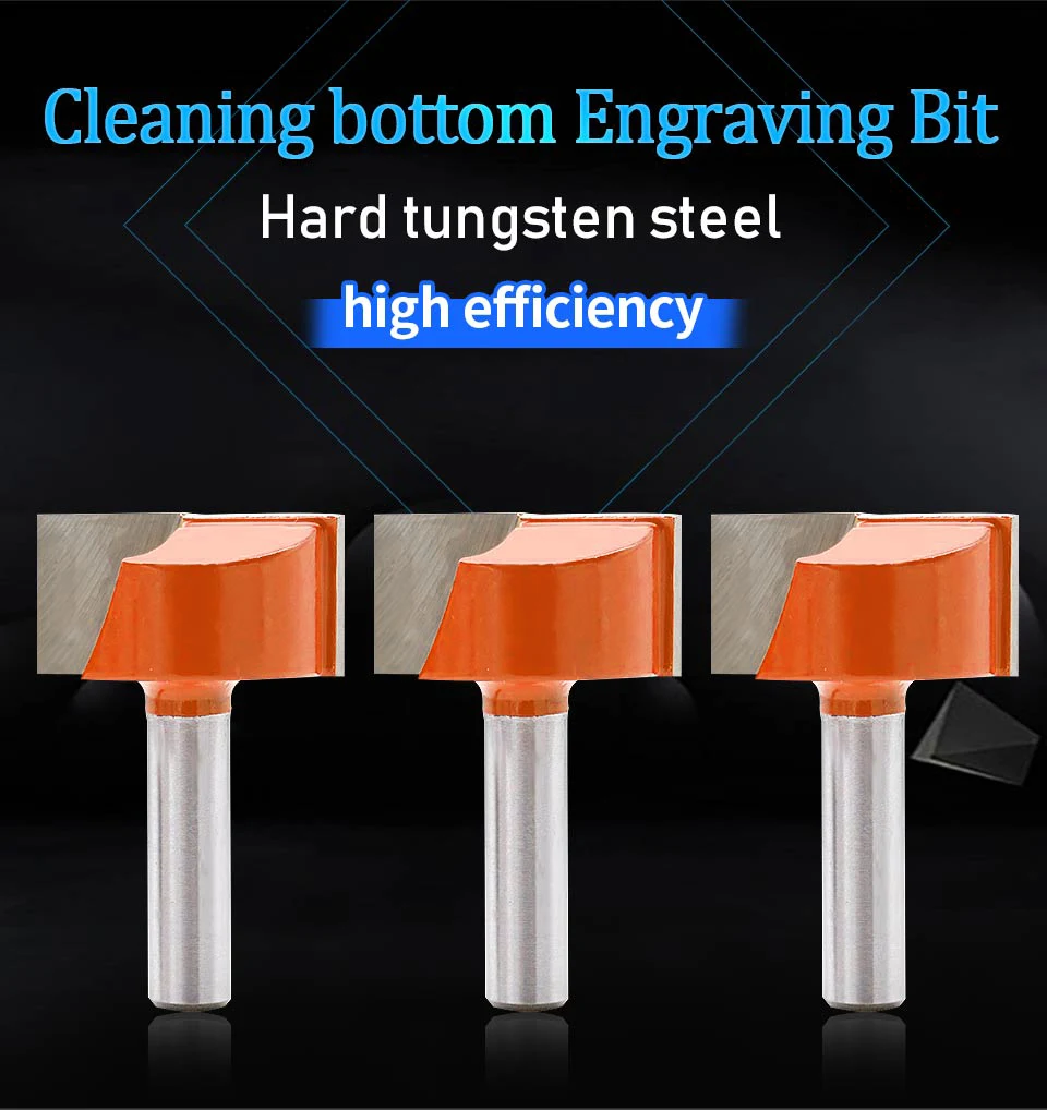 6/8mm Schaft Reinigung Bottom Gravur Router Bit Holzbearbeitung Werkzeug Vhm Holz Fräsen Cutter End Mühle 18mm 20mm 30mm 32mm – Detail 1
