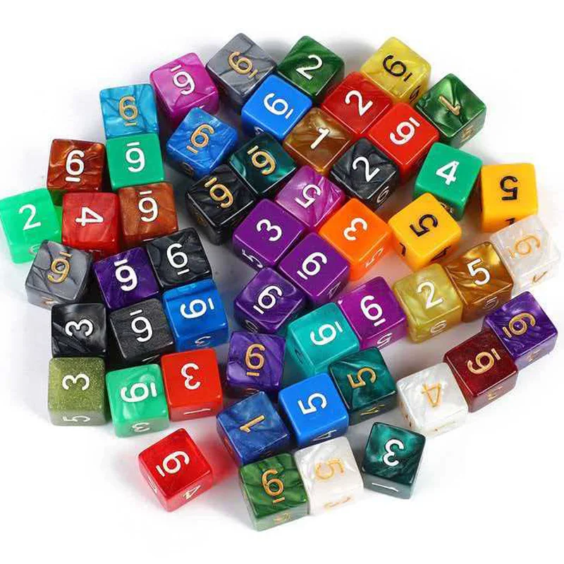 10PCS 16MM Square Dice with Numbers 1-6 Math Learning For Kids Adults Board Games Accessories and Classroom Activities