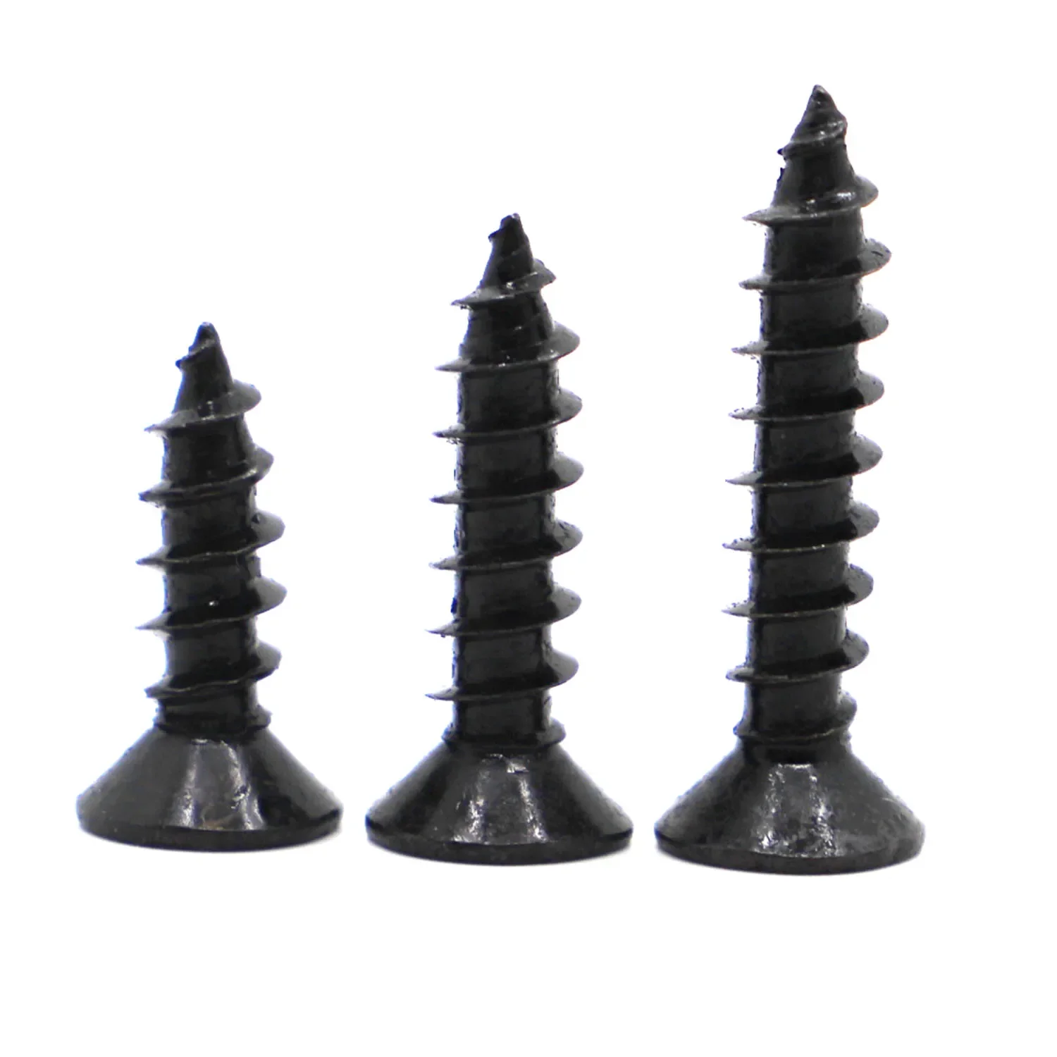 M1 M1.2 M1.4 M1.7 M2 M2.6 M3 M3.5 M4 Черные стальные мини-винты Micro Phillips с плоской потайной головкой и круглой головкой Саморезы по дереву