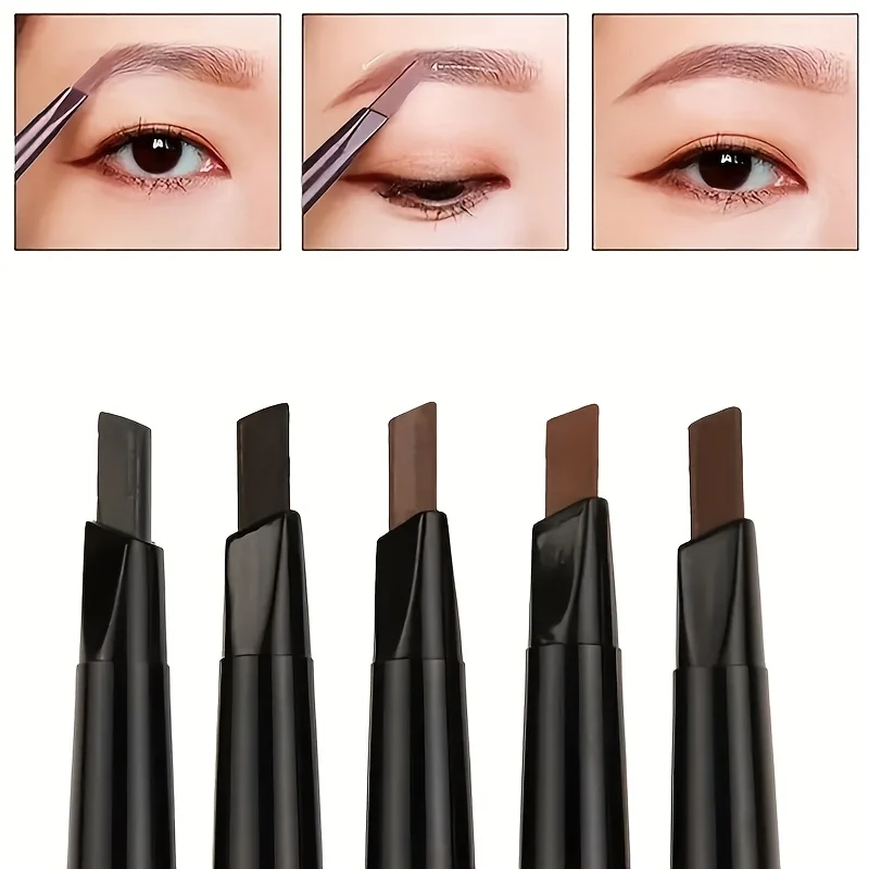 Wasserfest, 5 Farben, natürliches Make-up, doppelköpfiger automatischer Augenbrauenstift, wasserfest, lange Effizienz, einfache Augenbrauen und Augen