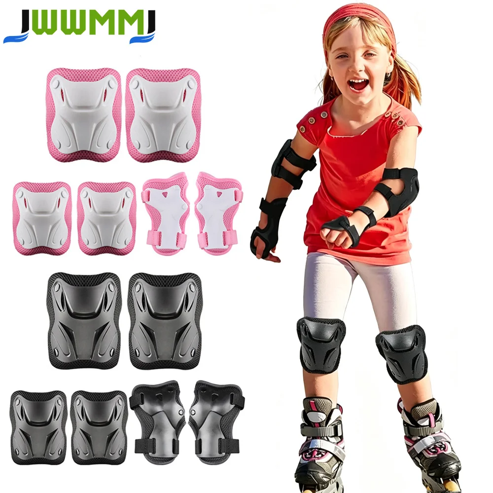 6Pcs/Set Kids Protective Gear Set, Include Knee Pads, Elbow Pads, Wrist Guards for Skating Cycling Bike Rollerblading